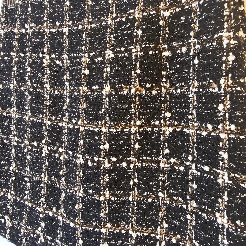 Abercrombie & Fitch Tweed Mini‎ Skort XS Black White Dark Academia Preppy